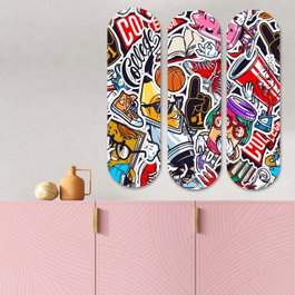 Wallity Cuadro Decorativo de MDF Multicolor (3 Piezas)